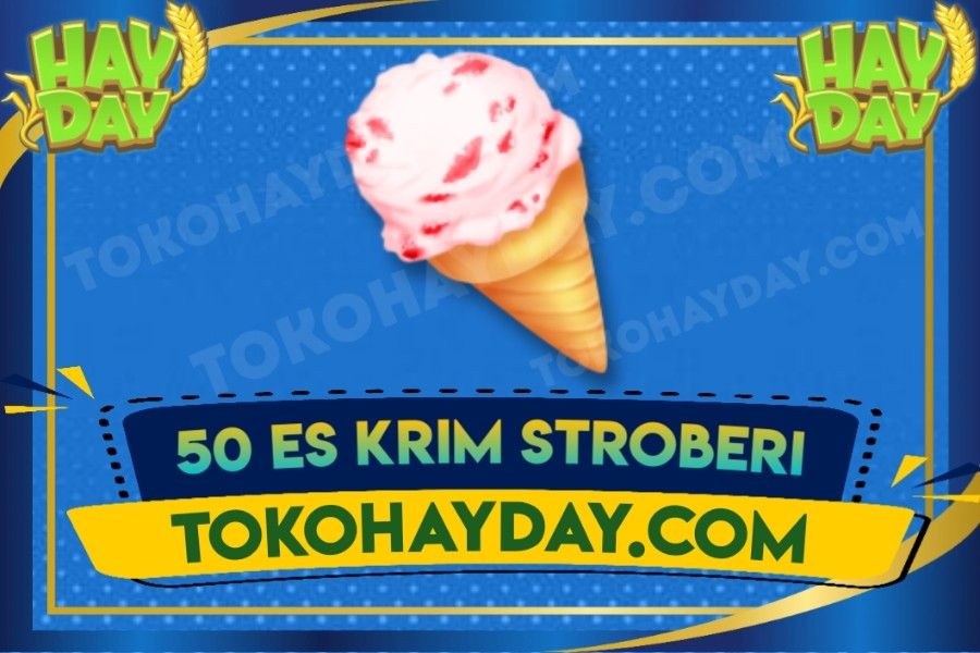 50 Es Krim Stroberi | Strawberry Ice Cream